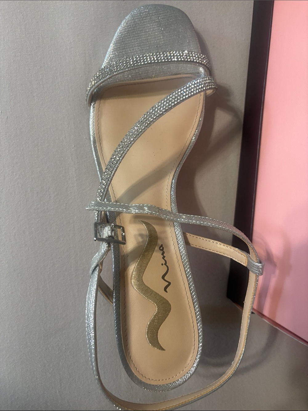 Nina Silver Rhinestone Strappy Sandal